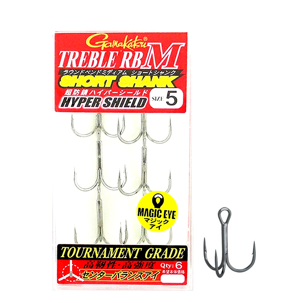 Тройник Gamakatsu Treble RB-M Short Shank #10 6pcs фото 2