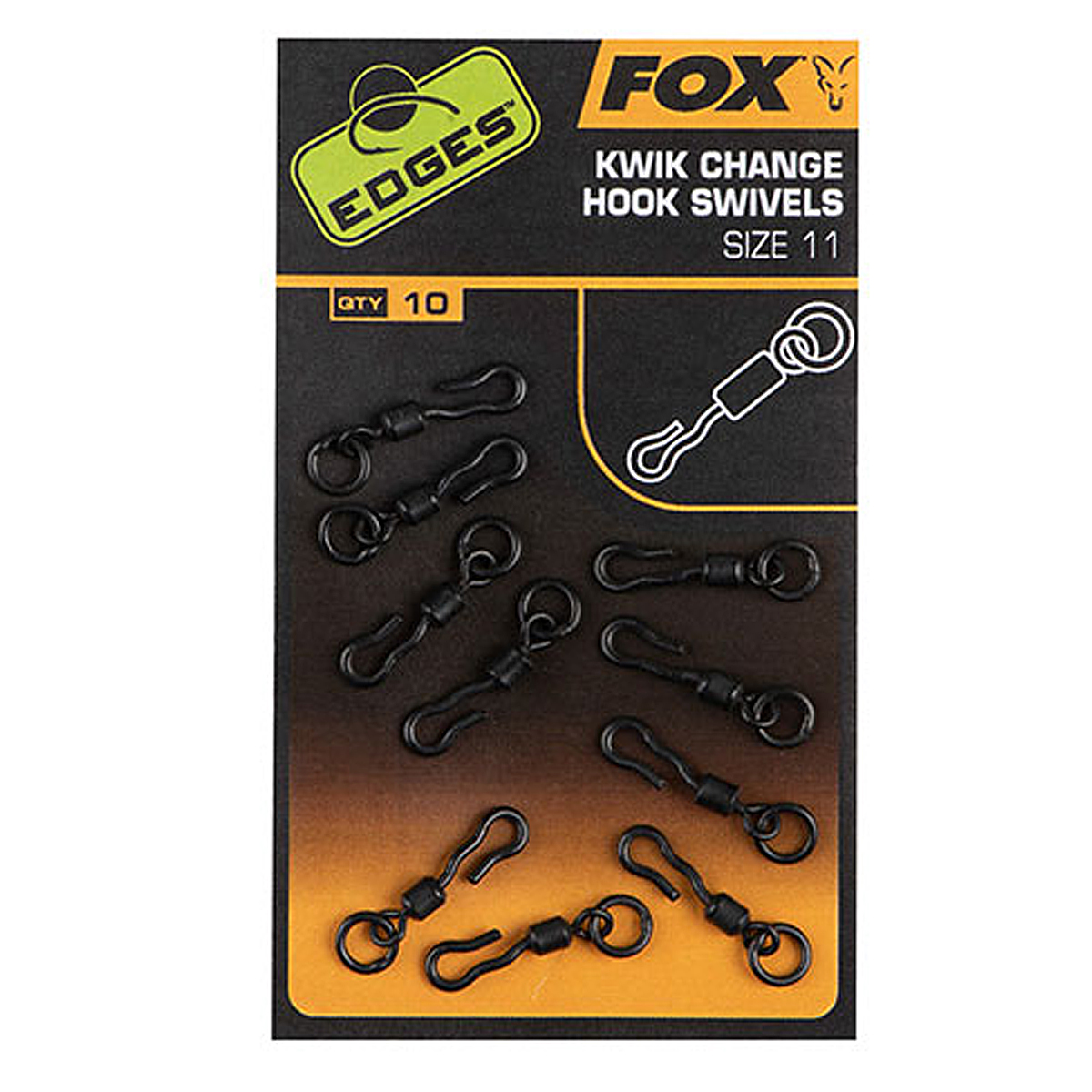 Вертлюг швидкознімний Fox Edges Kwik Change Heli Swivels #11 10pcs