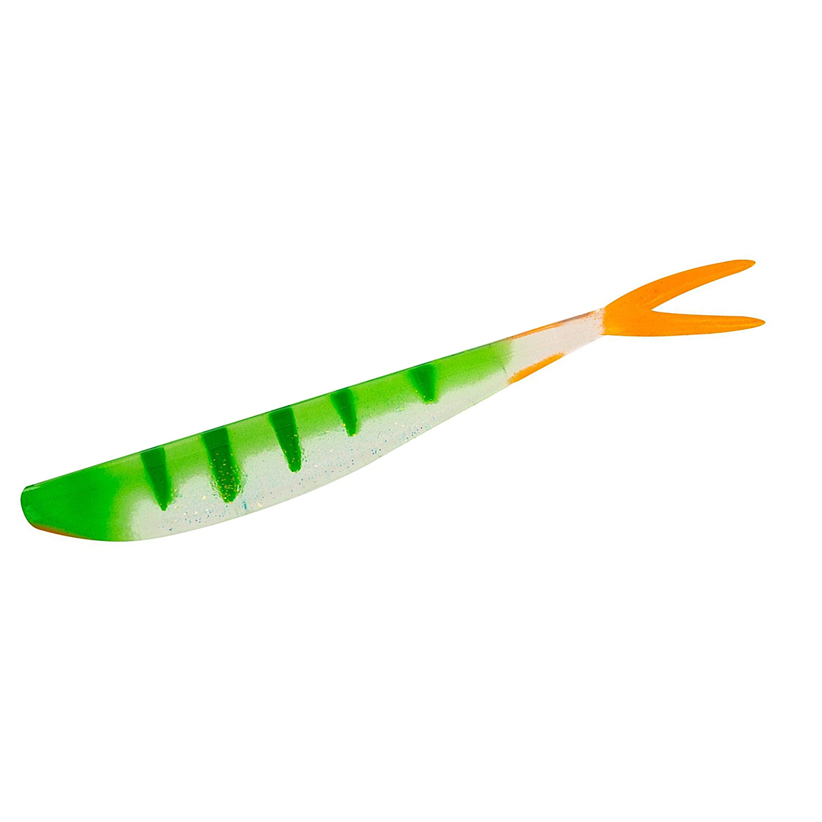 Силікон Big Bite Baits Slim Minnow Painted 4" 6pc #Light Perch /Org Tail