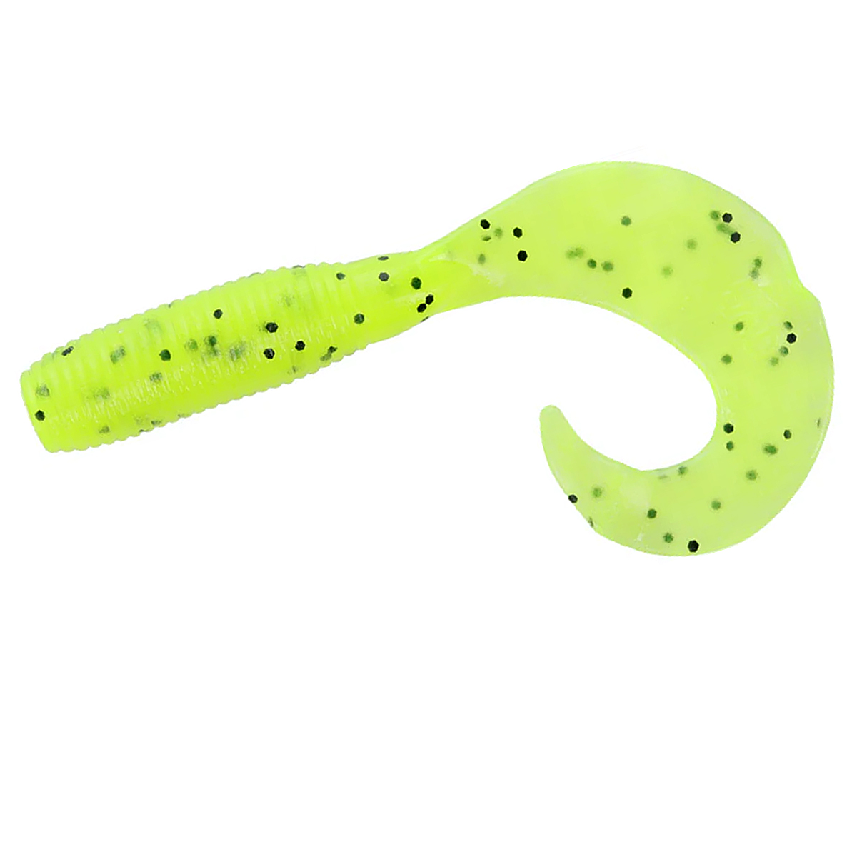 Силікон Gary Yamamoto Single Tail Grub 5" 20pc #Chartreuse With Large Black