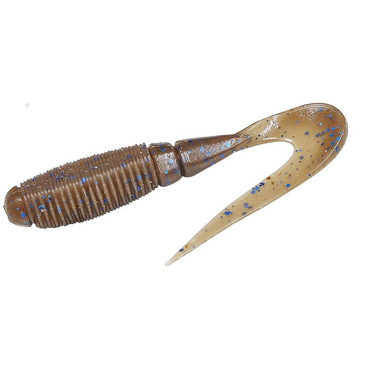 Силикон Jackall Rhythm Grub 2.4" 5pcs #Dark Cinnamon/Blue Flake
