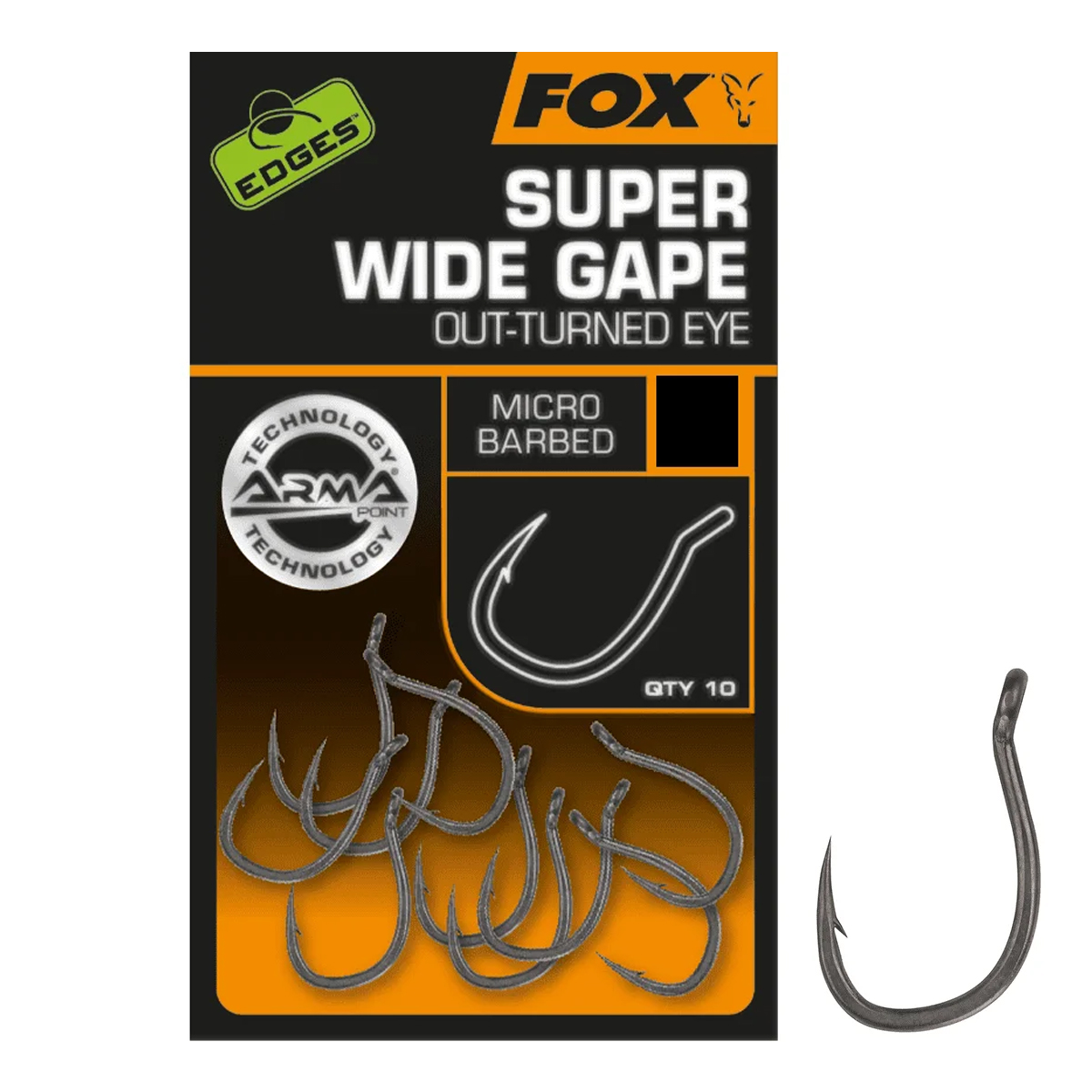 Гачок Fox Super Wide Gape Out-Turned Eye #4 10pcs