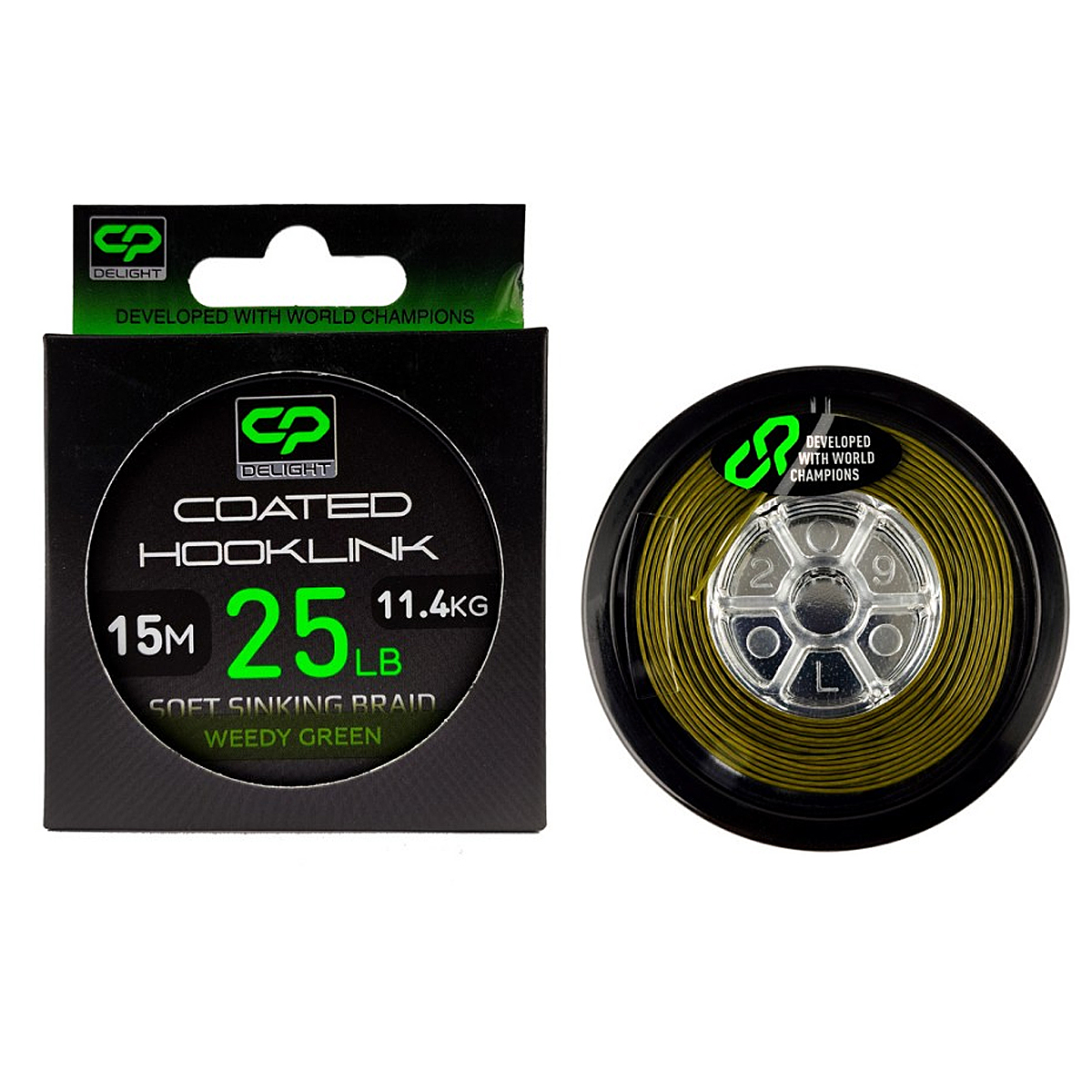 Повідцевий матеріал в оболонці Carp Pro Deligth Sinking Hooklink Weedy Green 25lb 15m