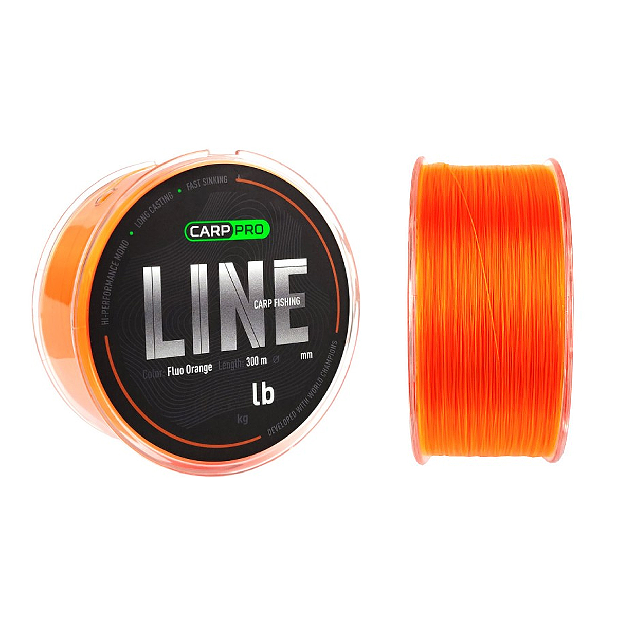 Леска Carp Pro Carp Fishing Line Fluo Orange 300m 0.405mm