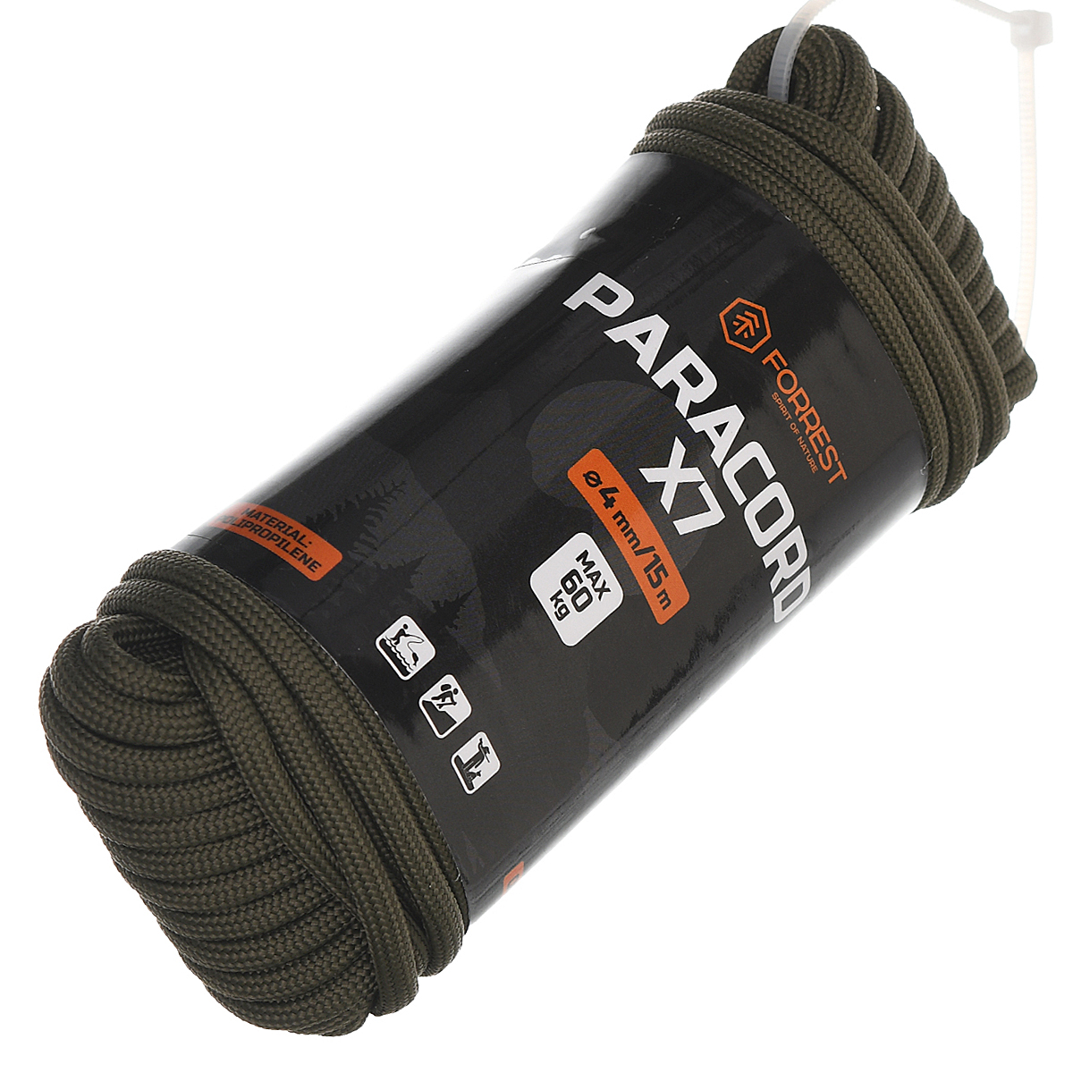 Парокорд Forrest Paracord X7 4mm 15m 60kg Olive