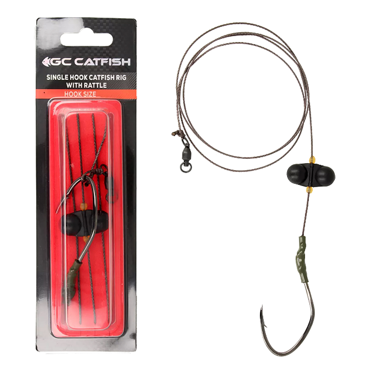 Снасть сомовая GC Single Hook Catfish Rig with Rattle 8/0