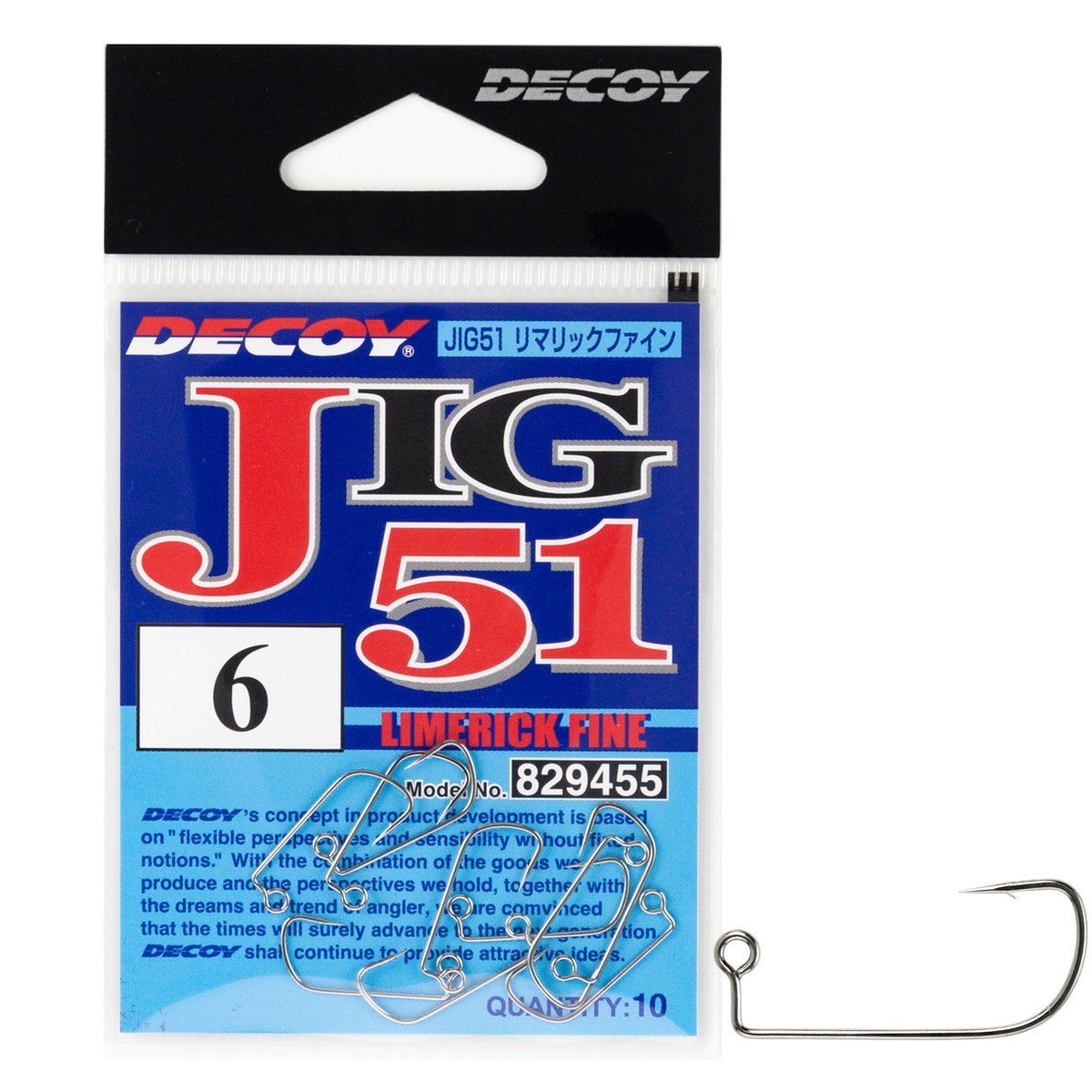 Гачок Decoy Jig51 Limerick Fine #6 10pcs