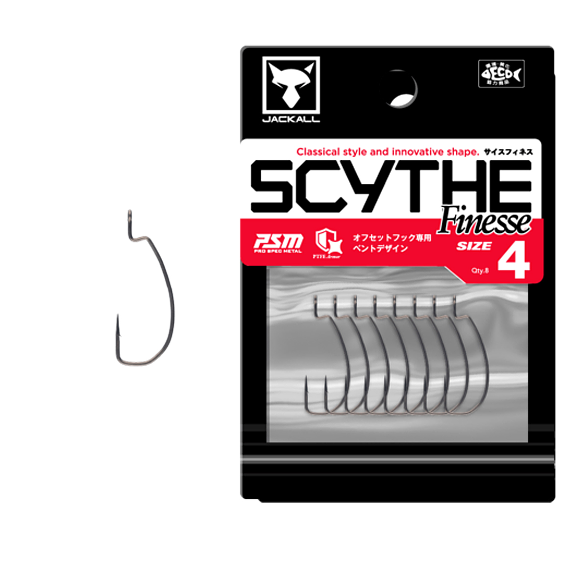 Гачок офсетний Jackall Scythe Finesse #4 8pcs