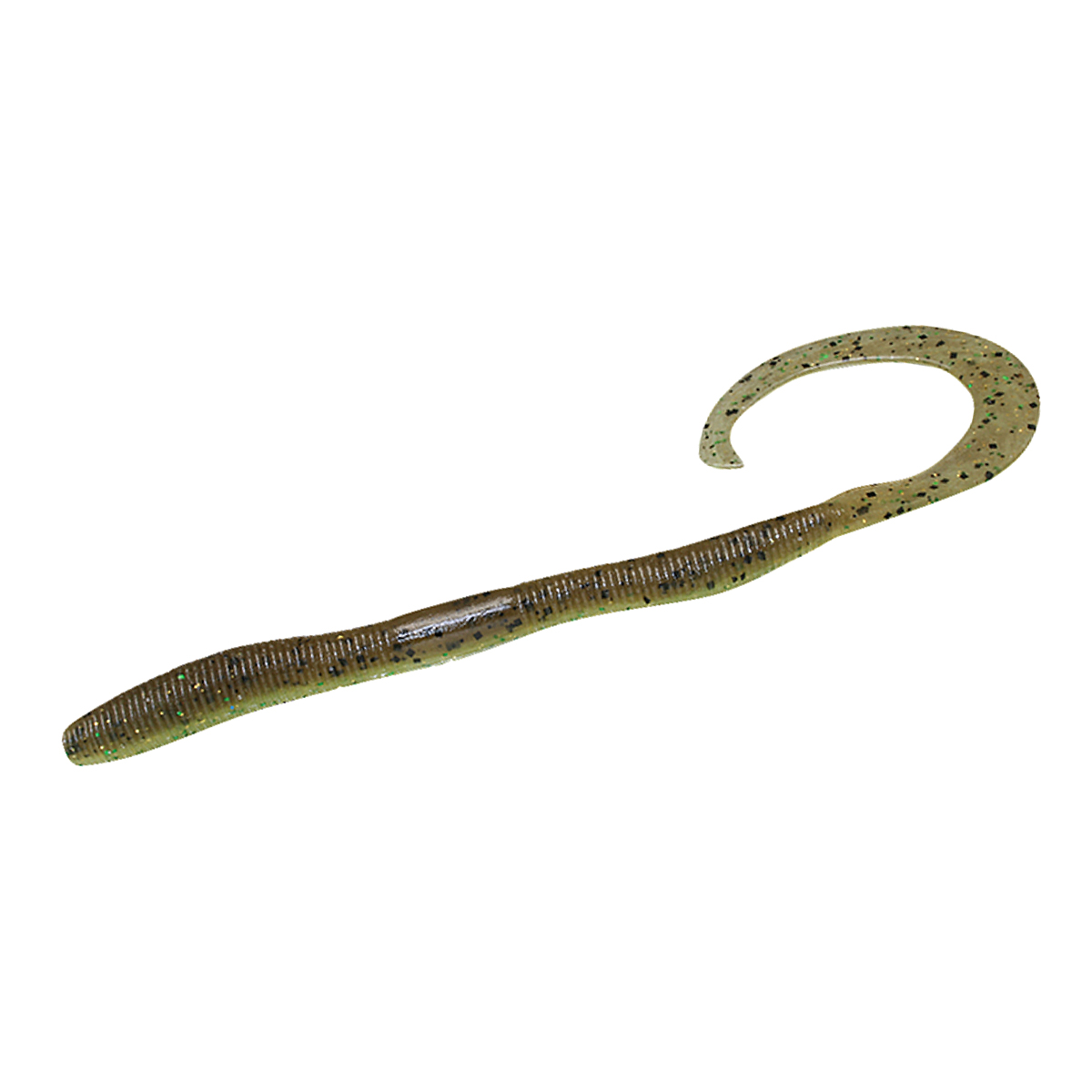 Силикон Jackall Flick Curly 4.8" 8pcs #Green Pumpkin/Light Chart