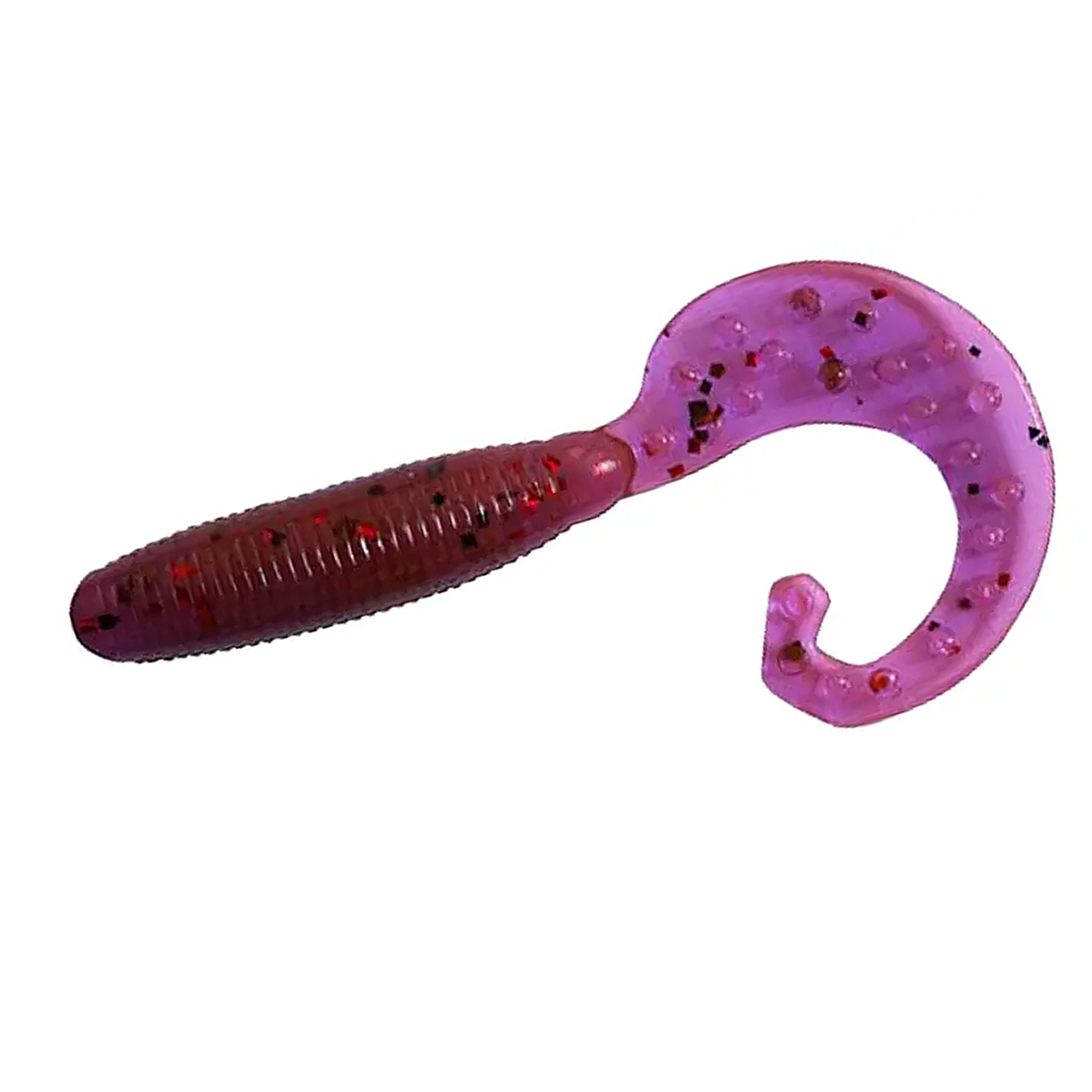 Силікон Reins Fat G-Tail Grub 4" #566 Motor Oil Red Flake фото 2