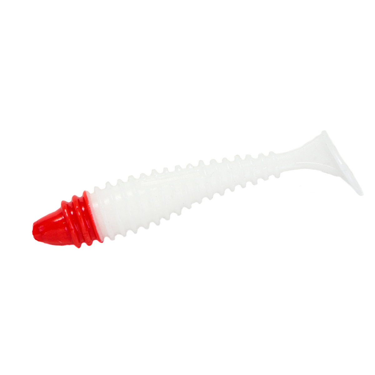 Силікон Angry Baits Fatik 3.3" 5pc #64 White Red Head UV