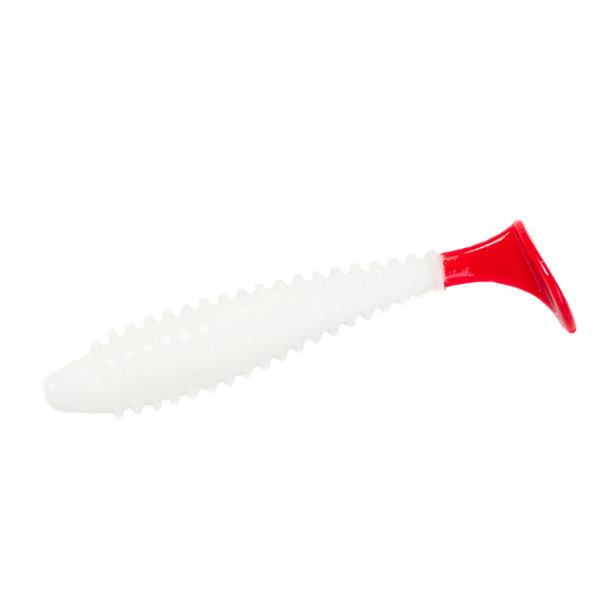 Силікон Angry Baits Fatik 3.3" 5pc #68 White Red Tail UV