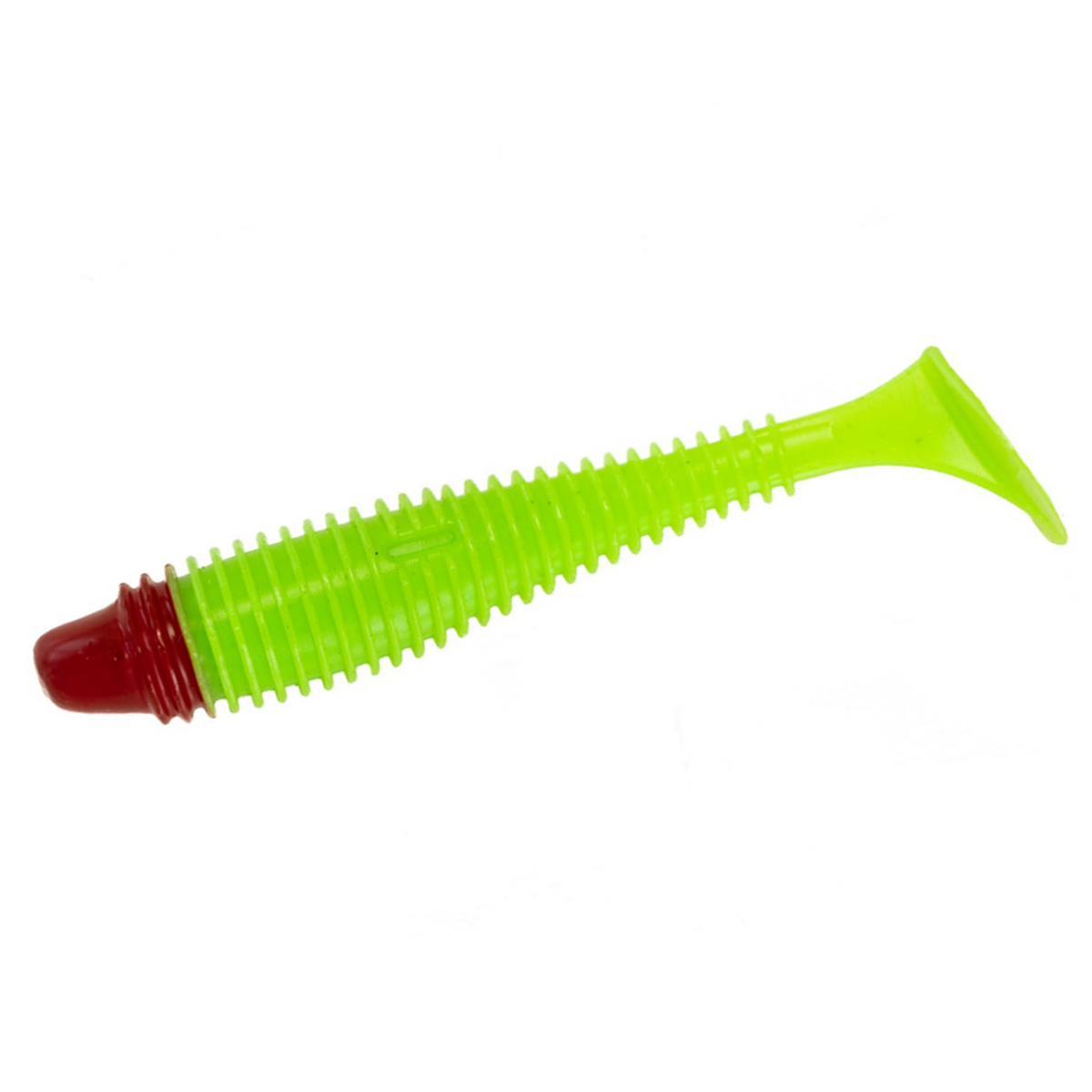 Силікон Angry Baits Fatik 3.3" 5pc #66 Acid Green Red Head UV