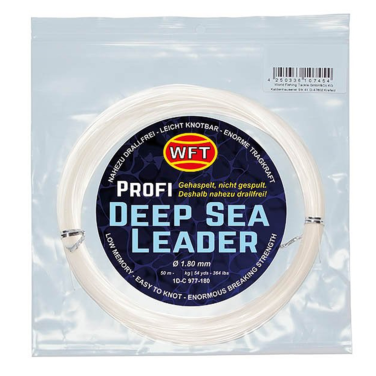Монофильная леска WFT KG Mono Deep Sea Leader clear 72KG 50m