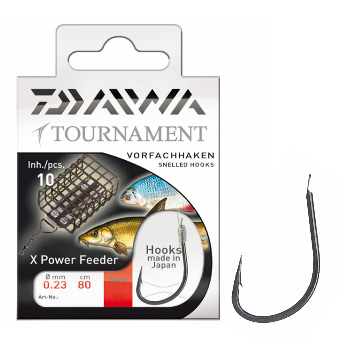 Крючок с поводком Daiwa Tournament Feeder Black №12 0.18mm 80cm