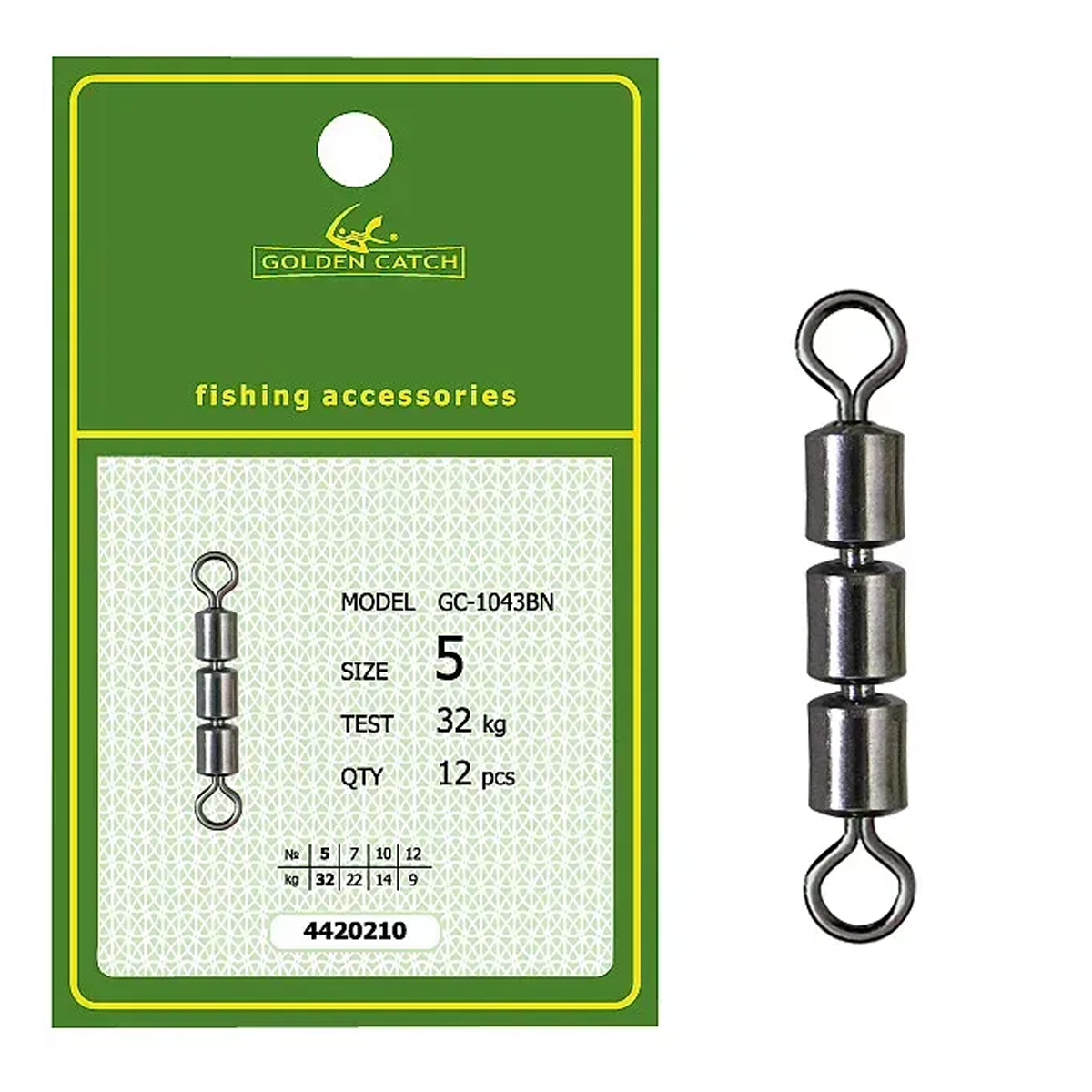 Вертлюг тройной Golden Catch High Speed 1043BN №5 12pcs