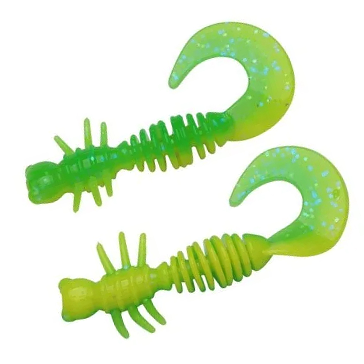 Силикон Berkley PowerBait Power Curly 55mm 10pcs #Sprng Grn/Snsne Ylw