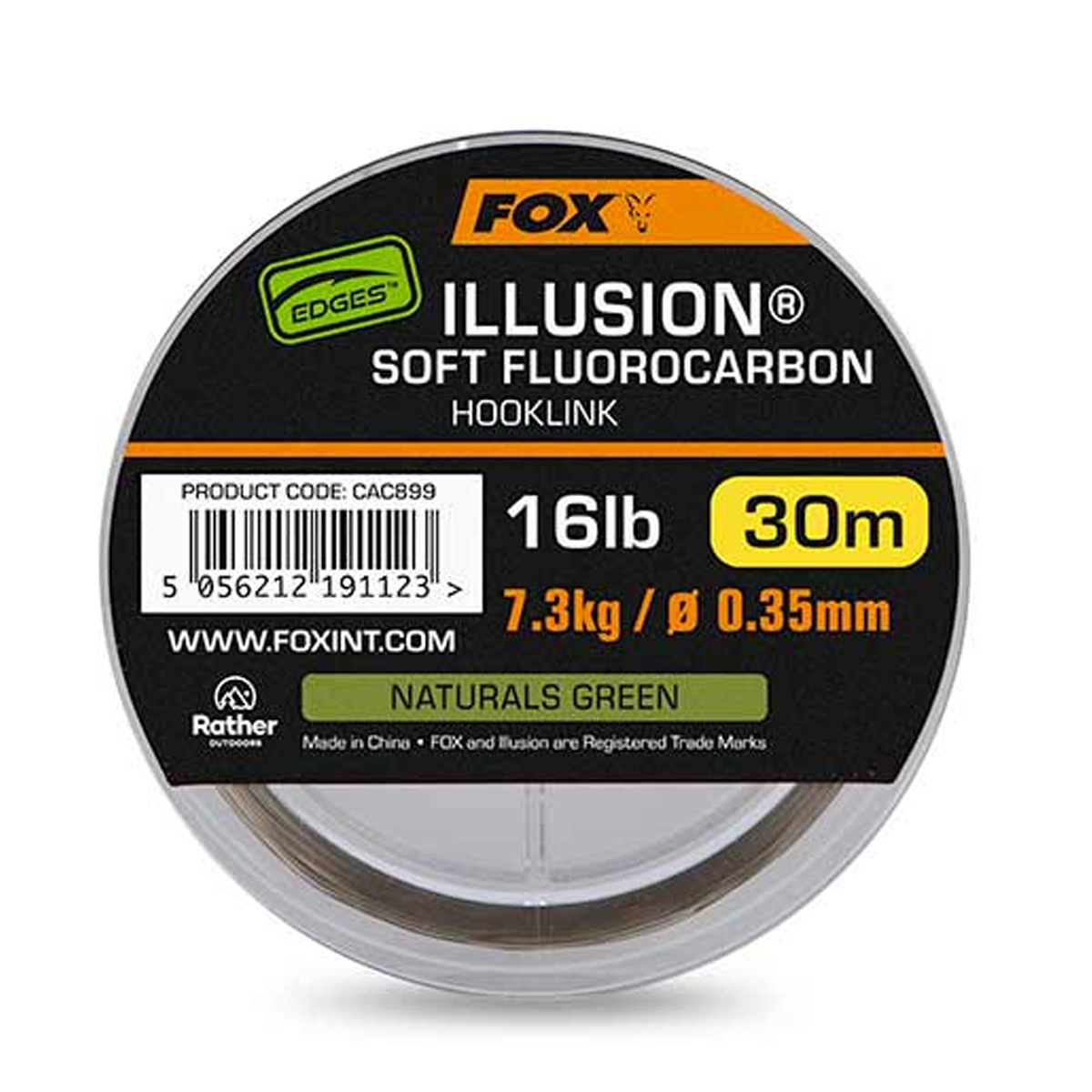 Повідцевий матеріал Fox Edges Illusion Soft Fluorocarbon Hooklink 30m 7.3kg/16lb Naturals Green