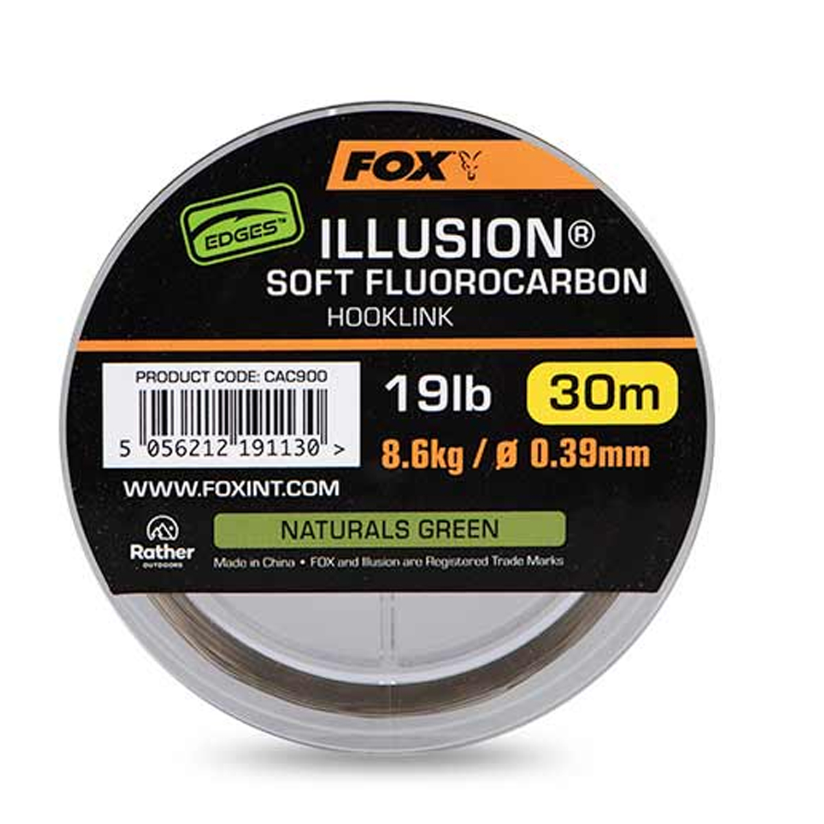 Повідцевий матеріал Fox Edges Illusion Soft Fluorocarbon Hooklink 30m 8.6kg/19lb Naturals Green