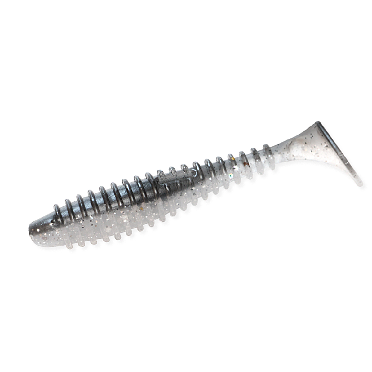 Силікон Angry Baits Fatik 3.8" 4pc #84 Black Silver Flash UV