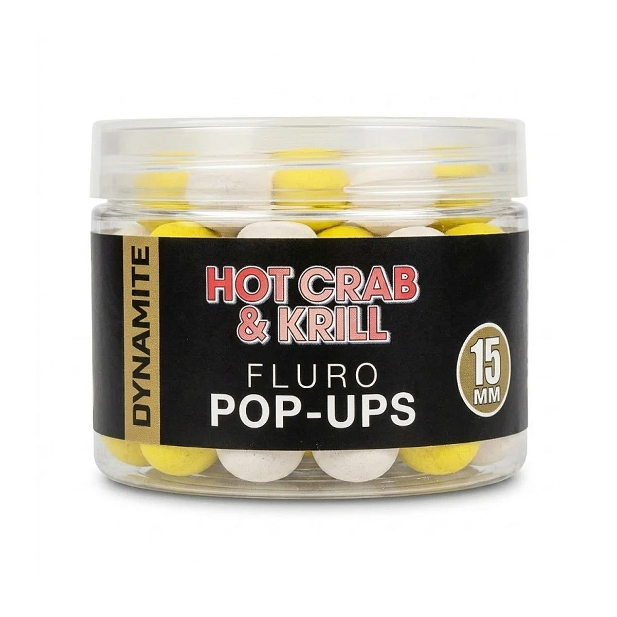 Бойлы Dynamite Baits Hot Crab & Krill Fluro Pop-Ups 15mm