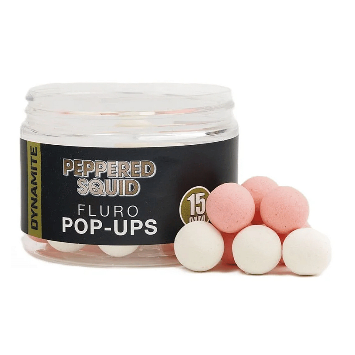 Бойлы Dynamite Baits Peppered Squid Fluro Pop-Ups 15mm