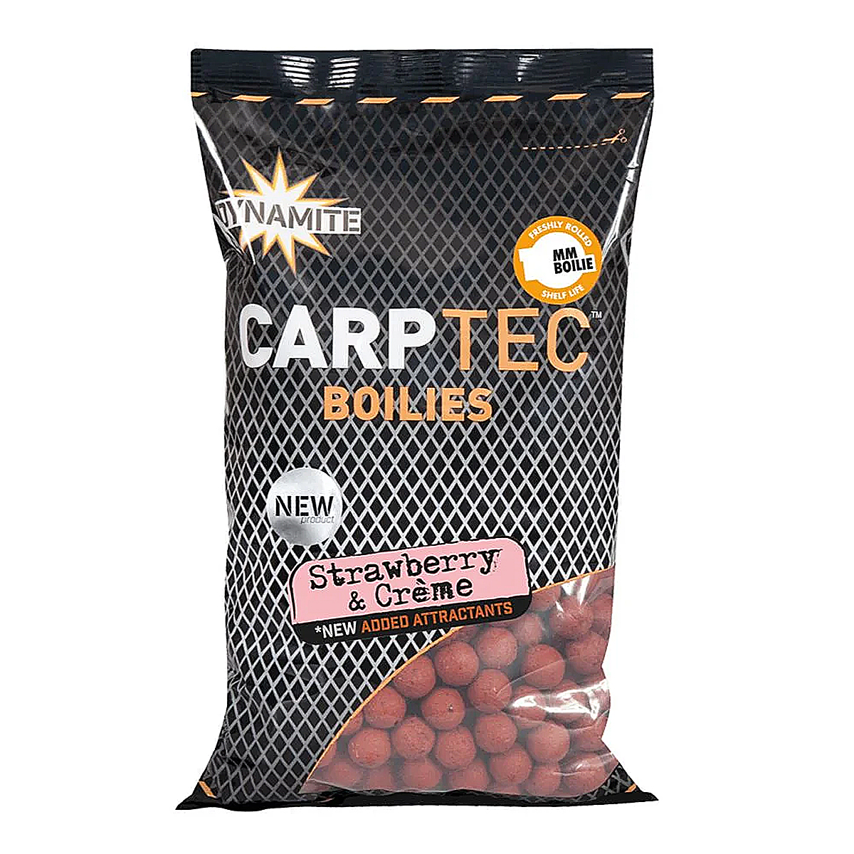 Бойлы Dynamite Baits Carp-Tec Strawberry & Creme Boilie 20mm 1.8kg
