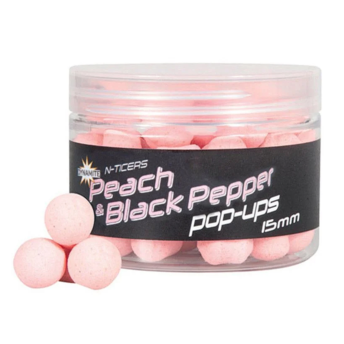 Бойлы Dynamite Baits Pop-Up N-Ticers Peach & Black Pepper 15mm