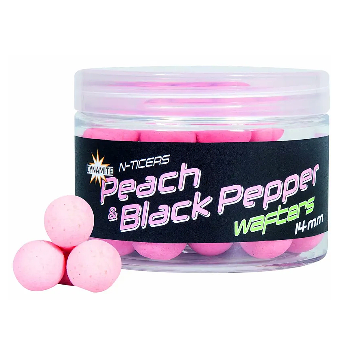 Бойлы Dynamite Baits Wafters N-Ticers Peach & Black Pepper 14mm