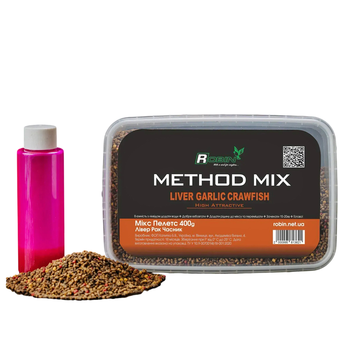 Метод Микс Robin High Attractive Liver-Crawfish-Garlic 400g