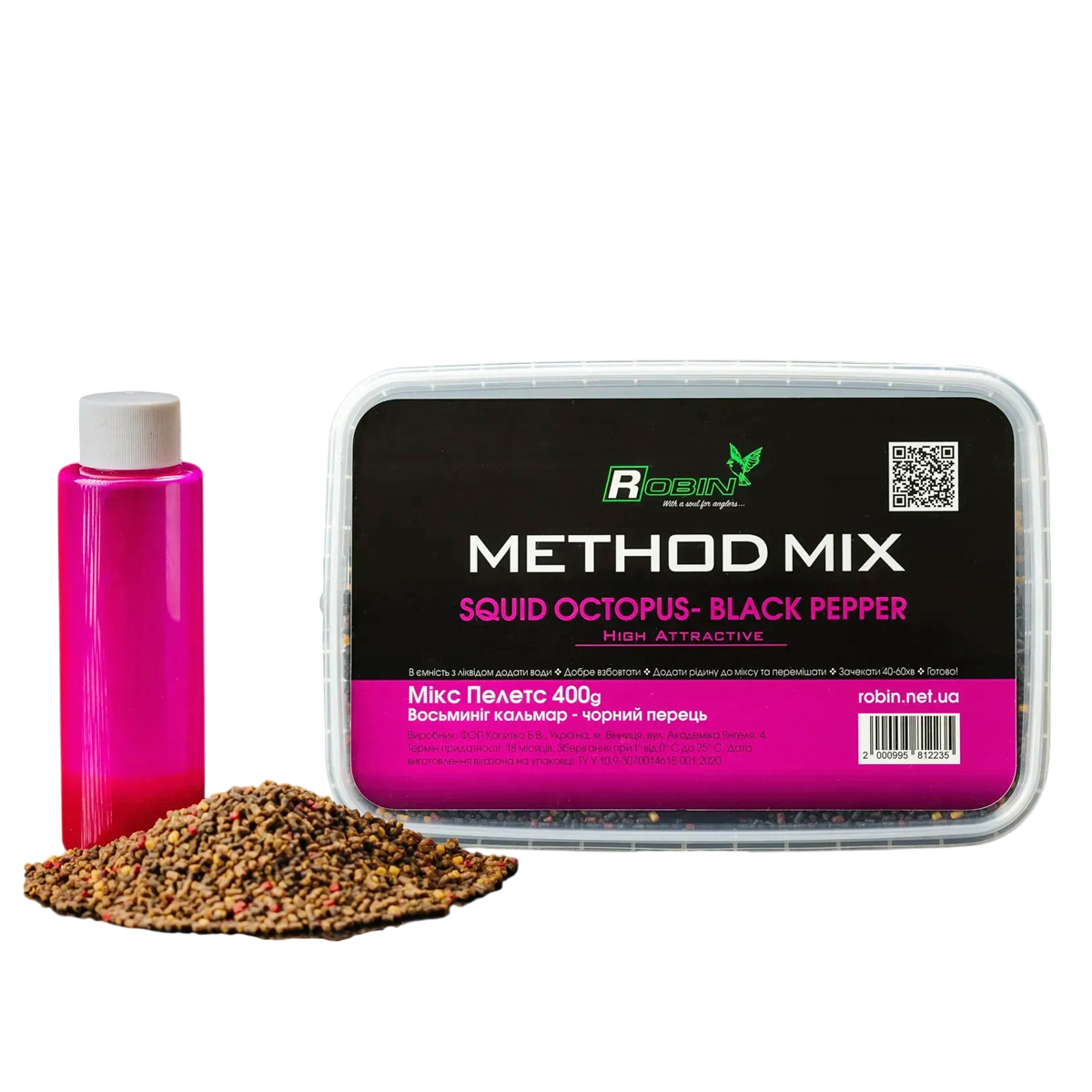 Метод Микс Robin High Attractive Squid Octopus- Black Pepper 400g