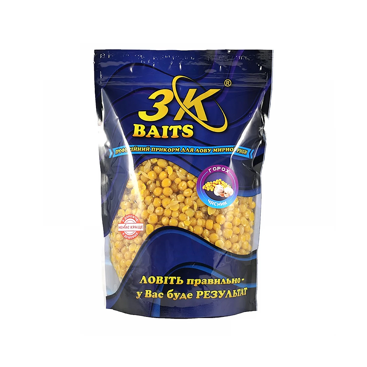 Прикормка 3KBaits Горох часник 0.8kg