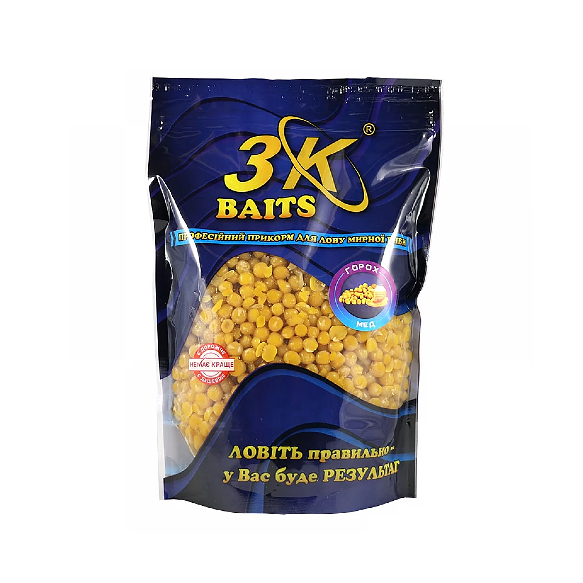 Прикормка 3KBaits Горох мед 0.8kg