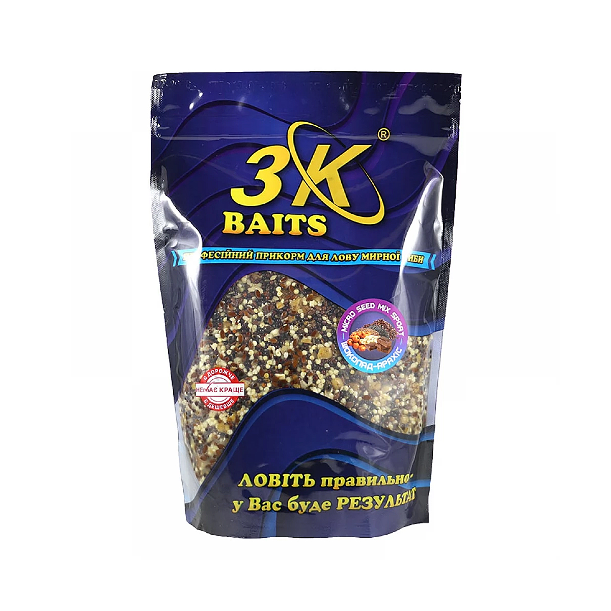 Прикормка 3KBaits Micro Seed Mix Sport+Crushed Tiger nut шоколад/арахис 0.8kg