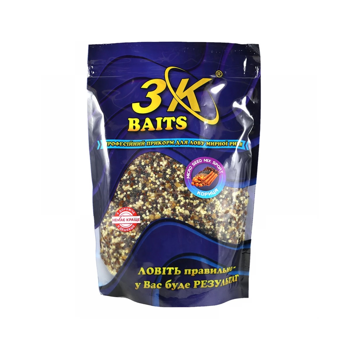 Прикормка 3KBaits Micro Seed Mix Sport+Crushed Tiger nut корица 0.8kg