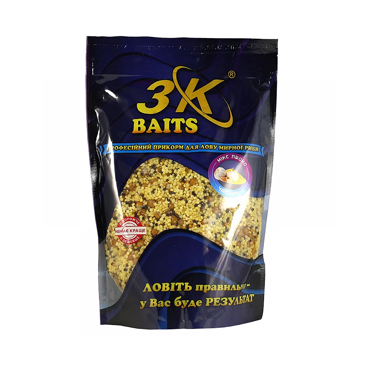Прикормка 3KBaits Зерновой микс пшено чеснок 1kg