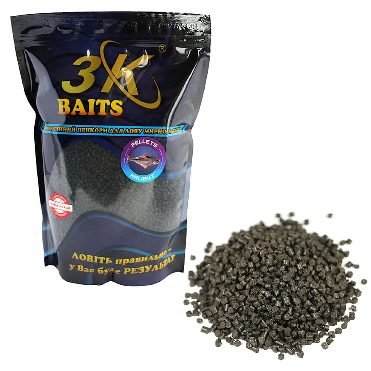 Пеллетс 3KBaits Палтус 2mm 0.8kg
