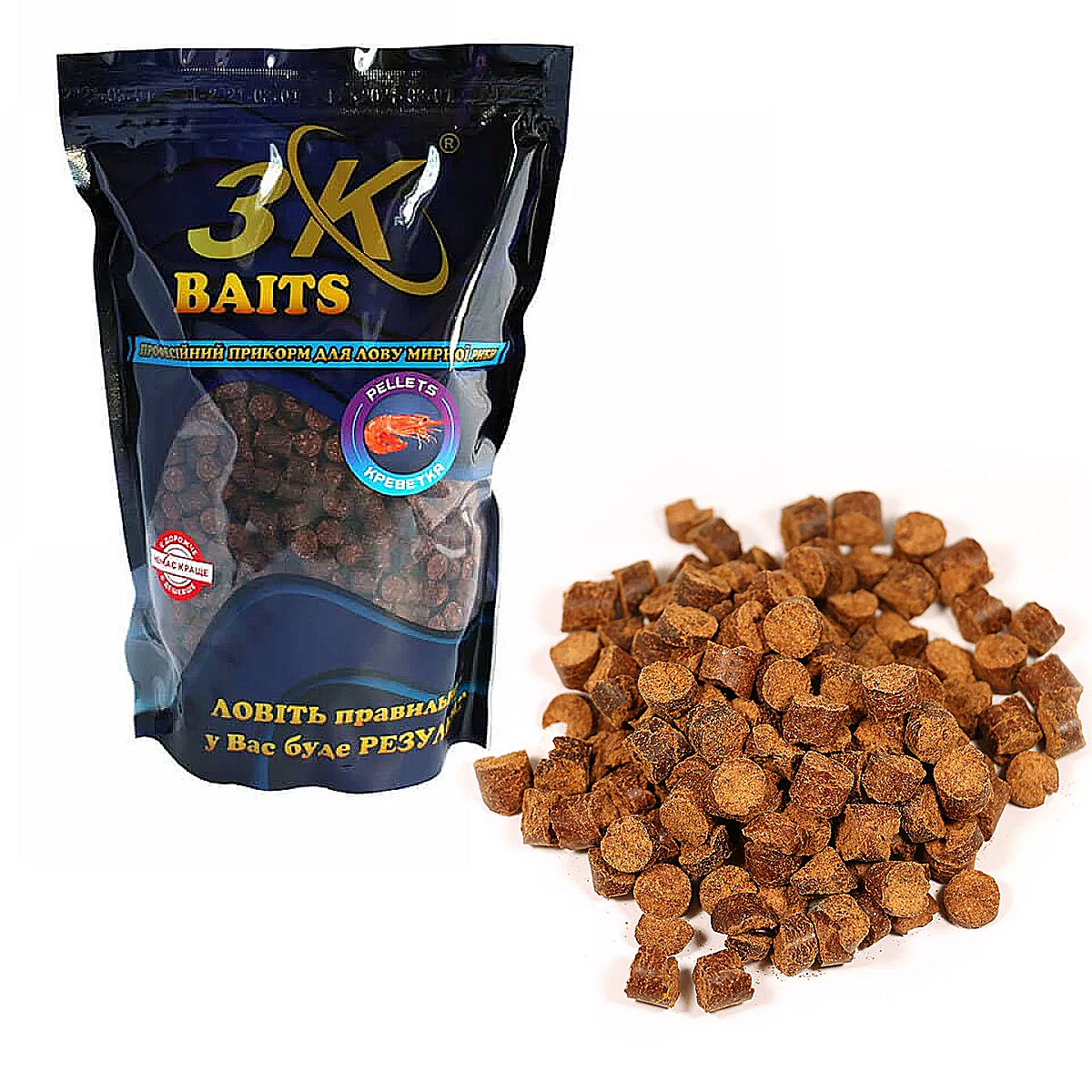 Пеллетс 3KBaits Креветка 8mm 0.8kg
