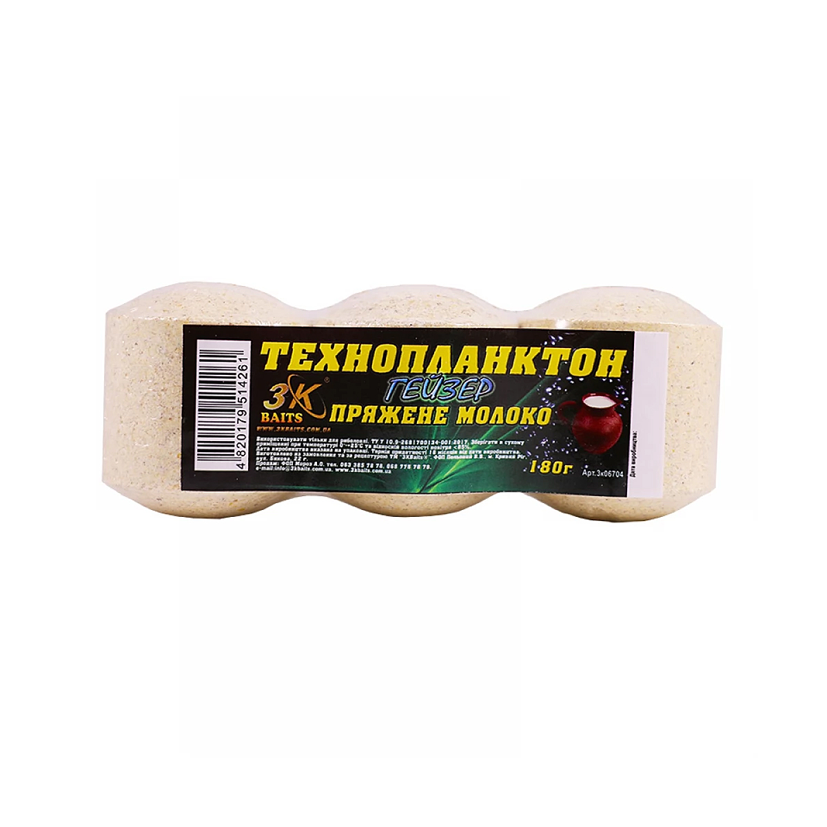 Технопланктон 3KBaits Гейзер топленое молоко 180g