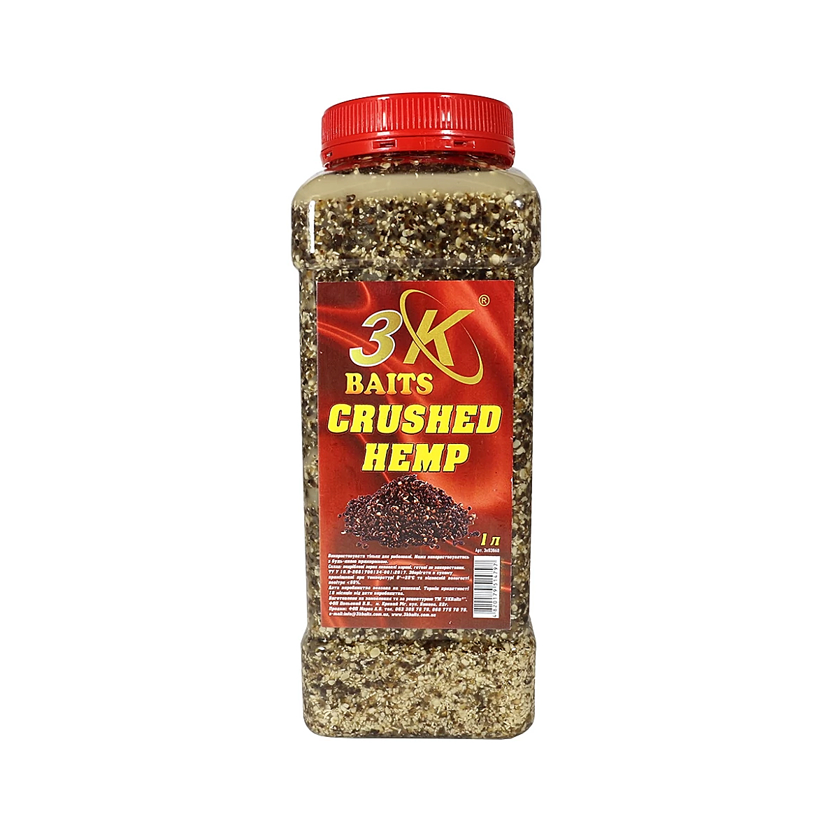 Прикормка 3KBaits Конопля измельченная натуральная 1L