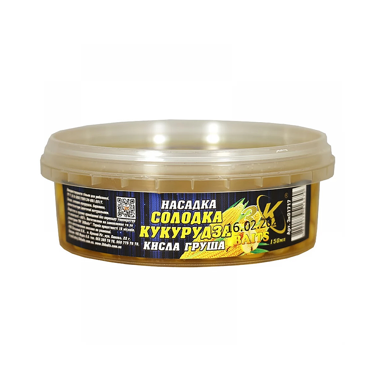 Насадка 3KBaits Сладкая кукуруза кислая груша 150ml