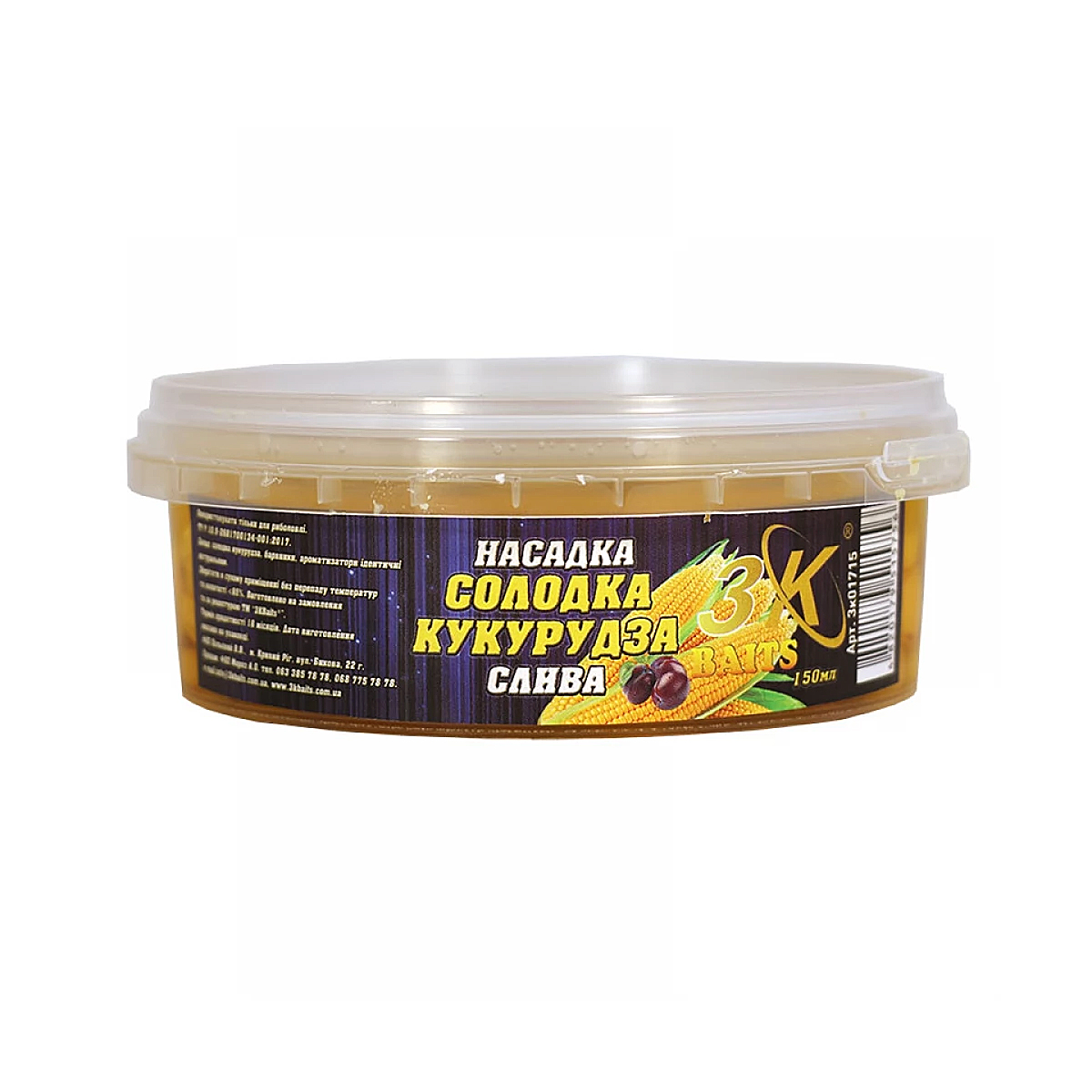 Насадка 3KBaits Сладкая кукуруза слива 150ml