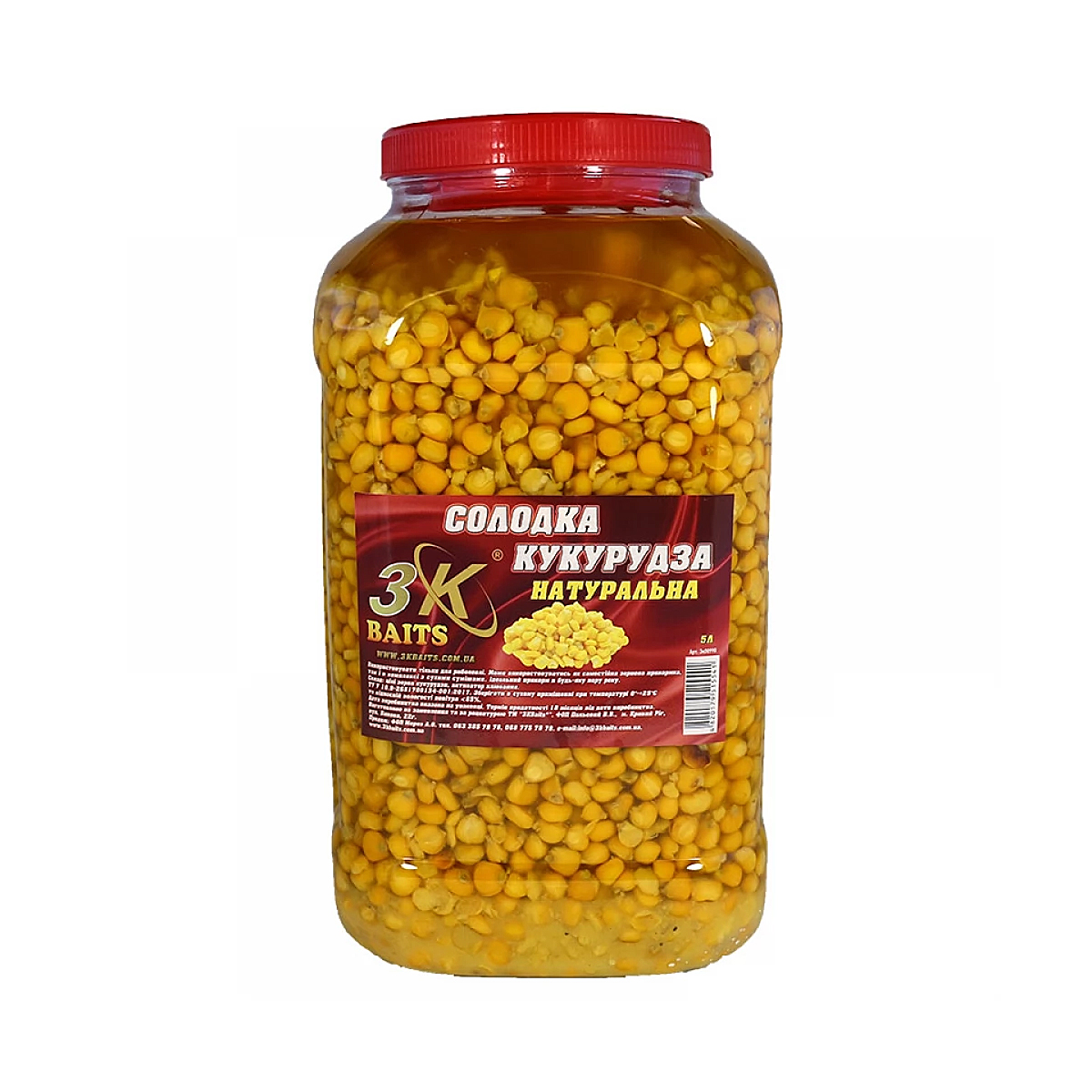 Прикормка 3KBaits Сладкая кукуруза натуральная 5L