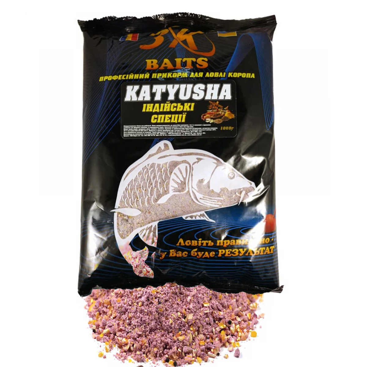 Прикормка 3KBaits Katyusha Зеленогуба мушля 1kg фото 2
