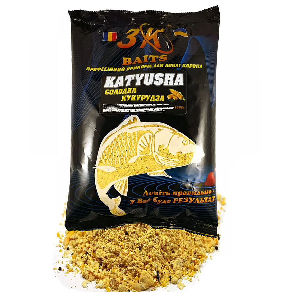 Прикормка 3KBaits Katyusha Зеленогуба мушля 1kg фото 8