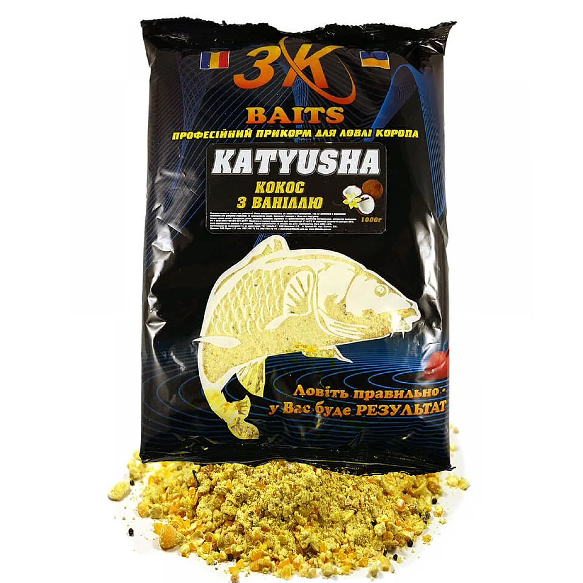 Прикормка 3KBaits Katyusha Кокос-ваниль 1kg
