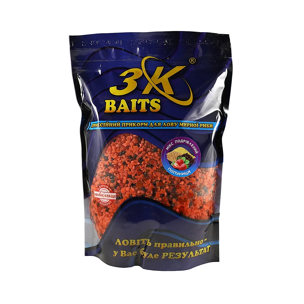 Прикормка 3KBaits Зерновой микс дробленый клубника 1kg
