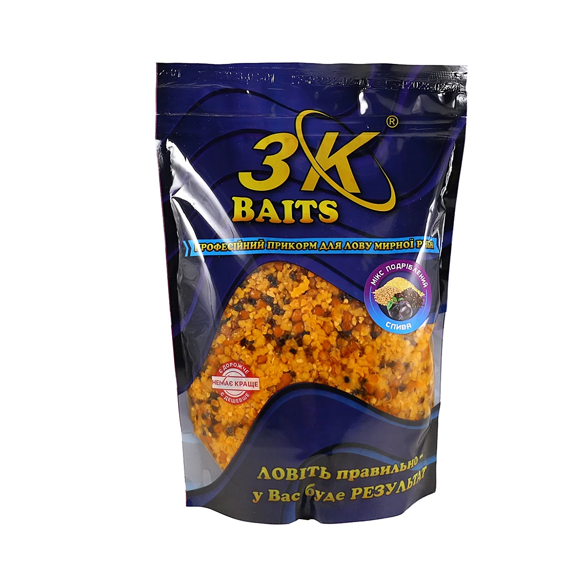 Прикормка 3KBaits Зерновой микс дробленый слива 1kg