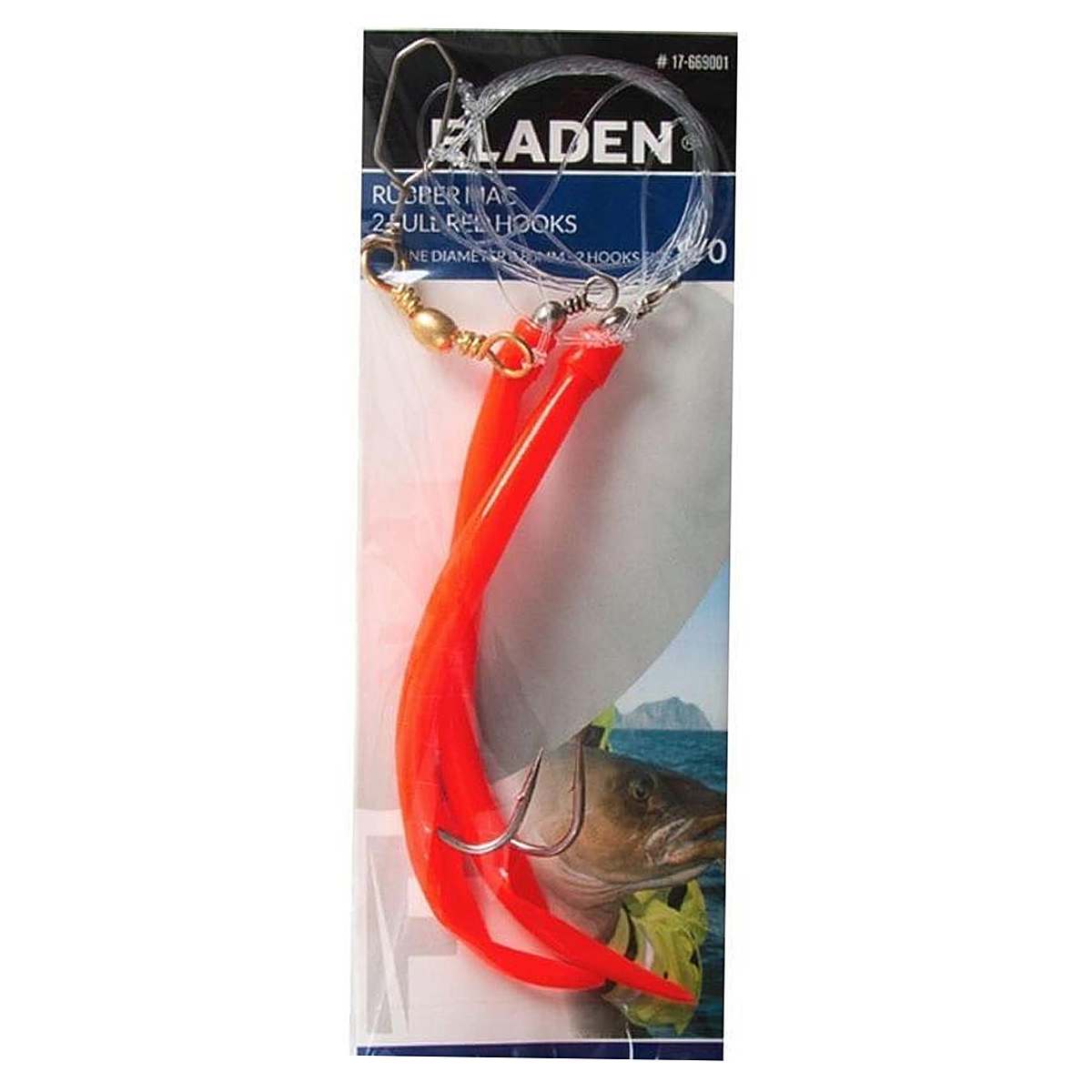 Морський монтаж Fladen Rubber Mac 2 full red hooks 12/0