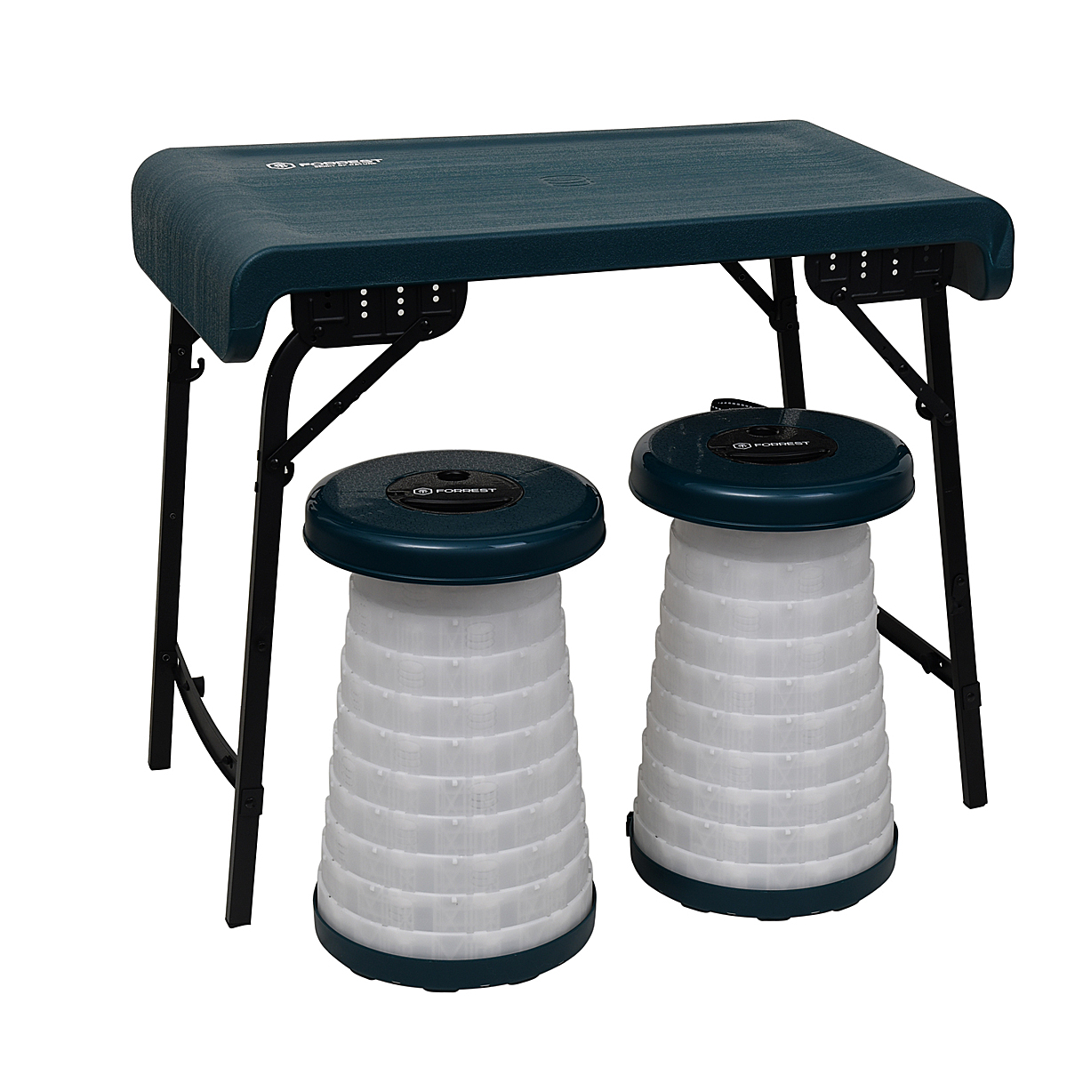 Стол с двумя стульями Forrest Camper Set x 2 LED Compact Series Green